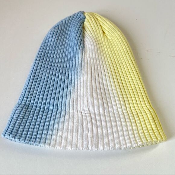 adidas Blue & Yellow Ombré Wash Beanie Knit Hat OSFA - Picture 9 of 11
